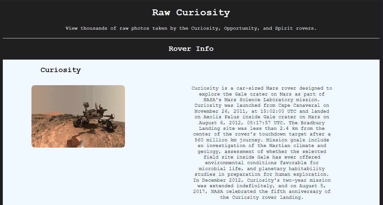 Raw Curiosity project gif